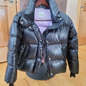 SAM Shiny Black Puffer Coat